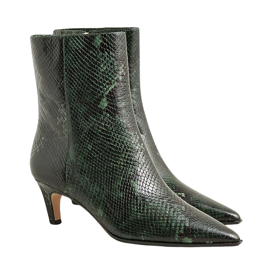 Stevie Ankle Boots in Snake-Embossed Italian Leather